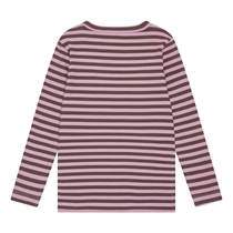 BIRKHOLM Stribet Rib Bluse Skygge Rosa & Kastanje Brun